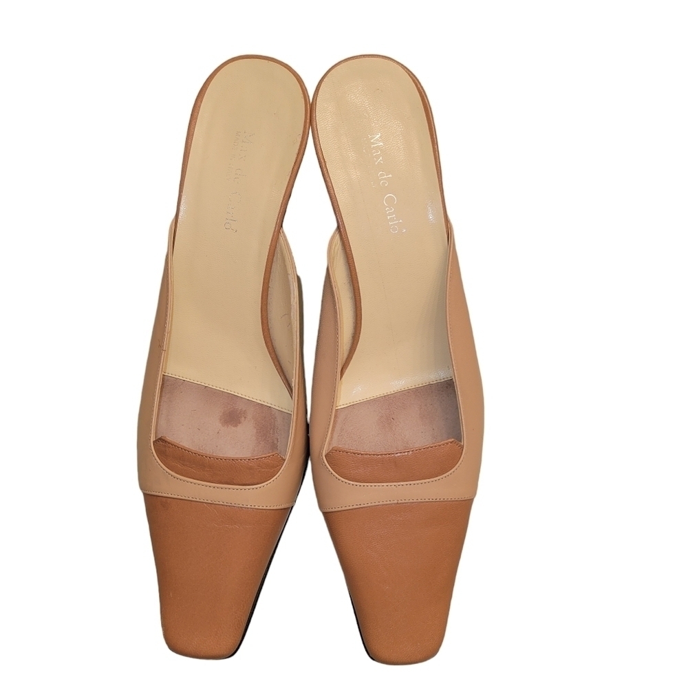 Max De Carlo Slides Leather Tan 8.5B